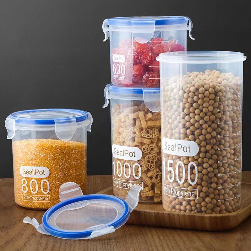 Sealed Transparent Plastic Fresh-Keeping Jar Milk Powder Jar Food Jar Kitchen Grain Storage Box Storage Jar Wholesale