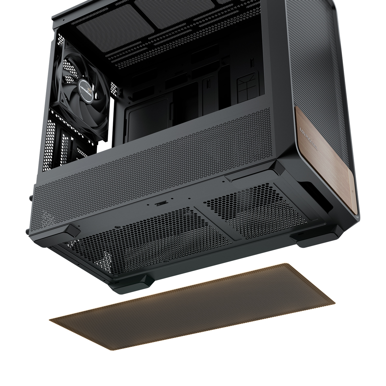 Lovingcool Leili Cool Wooden A1 Log Decoration 360 Water-Cooled Atx Desktop Host Computer Game Case