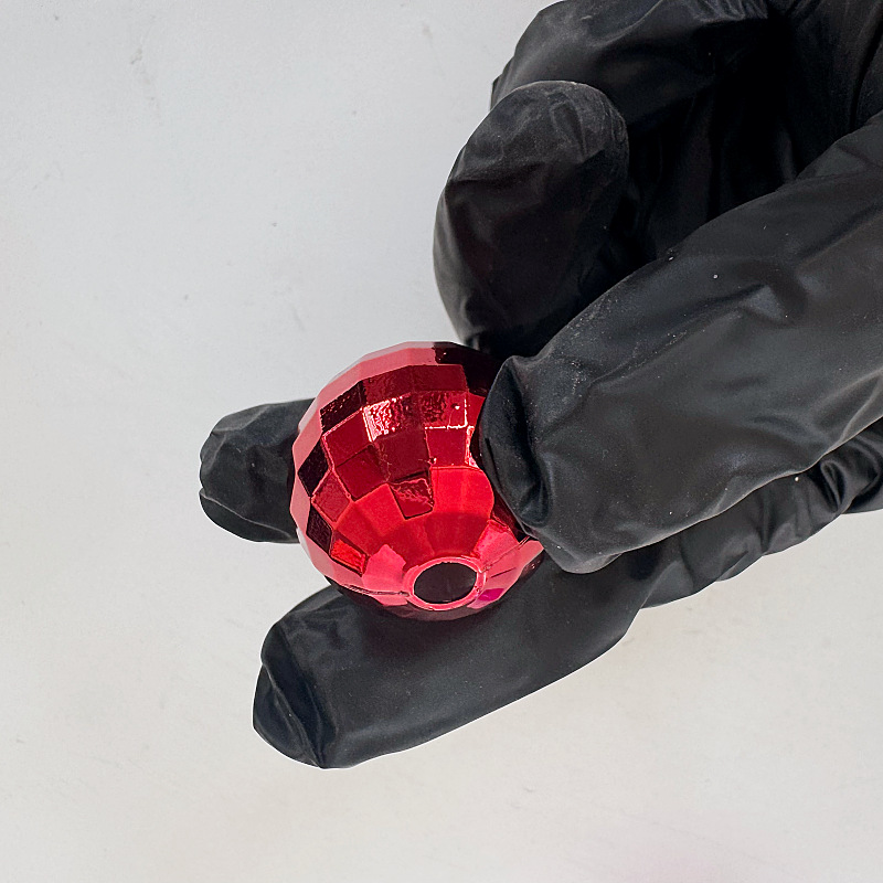 Factory Direct Supply 3cm Electroplated Ps Plastic Checkered Ball with Open Ends for Crafts, Straw Decoration Ball, Stationery Accessories