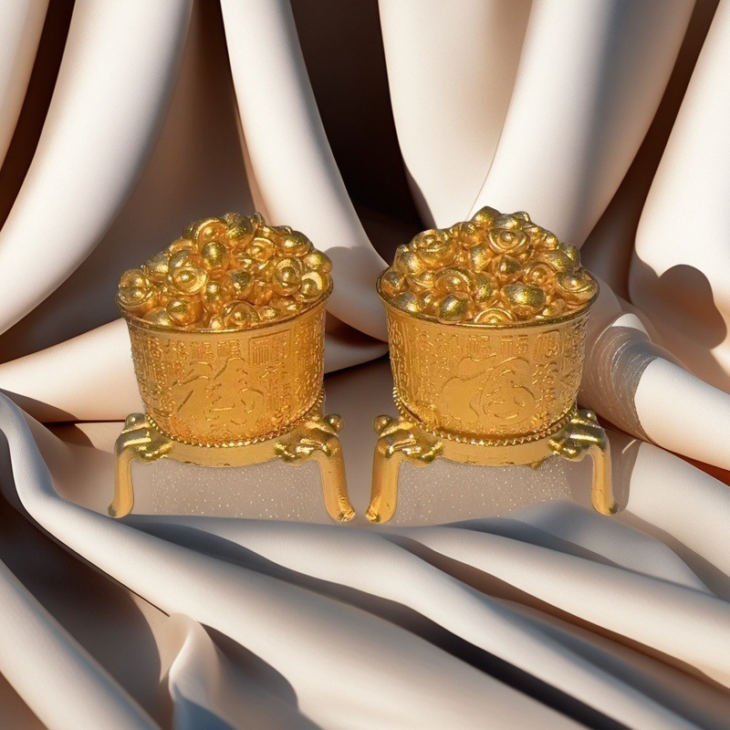 Alloy Offering Cup for Worshiping the God of Wealth, Buddha, and the Hundred Blessings Cup, Water Bowl, Seven Offerings, Eight Offerings, Wealth-Attracting Ornament, Household Worship Tea Cup