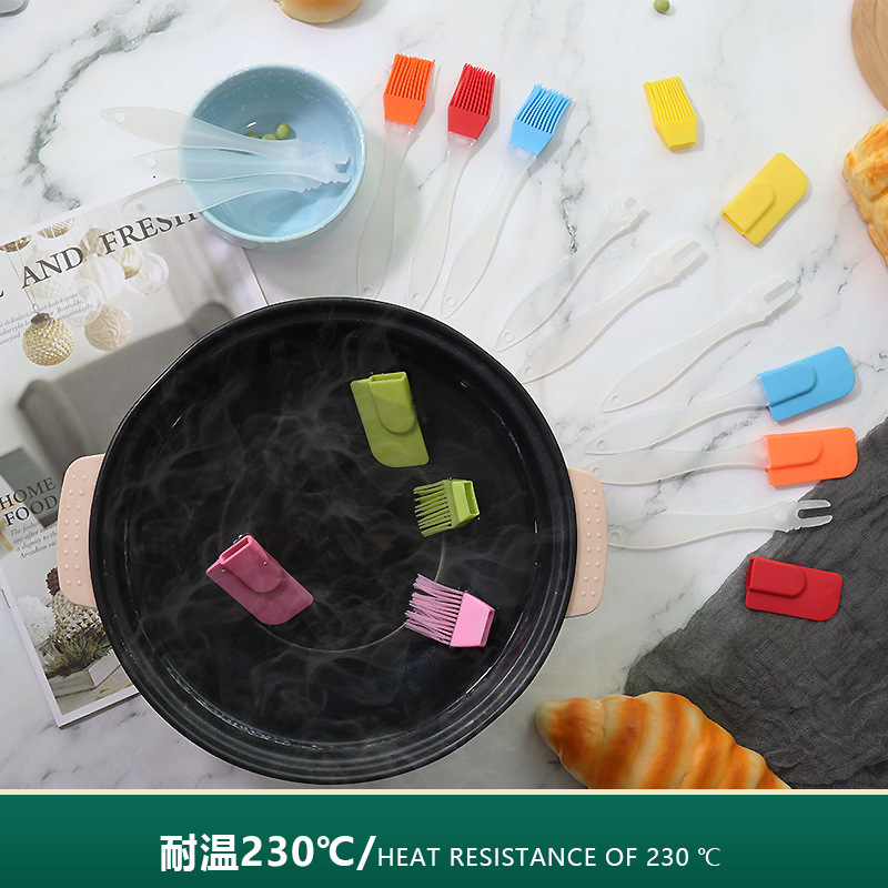 Silicone grill brush food grade high temperature resistant oil brush plastic handle silicone brush household oil brush in stock wholesale