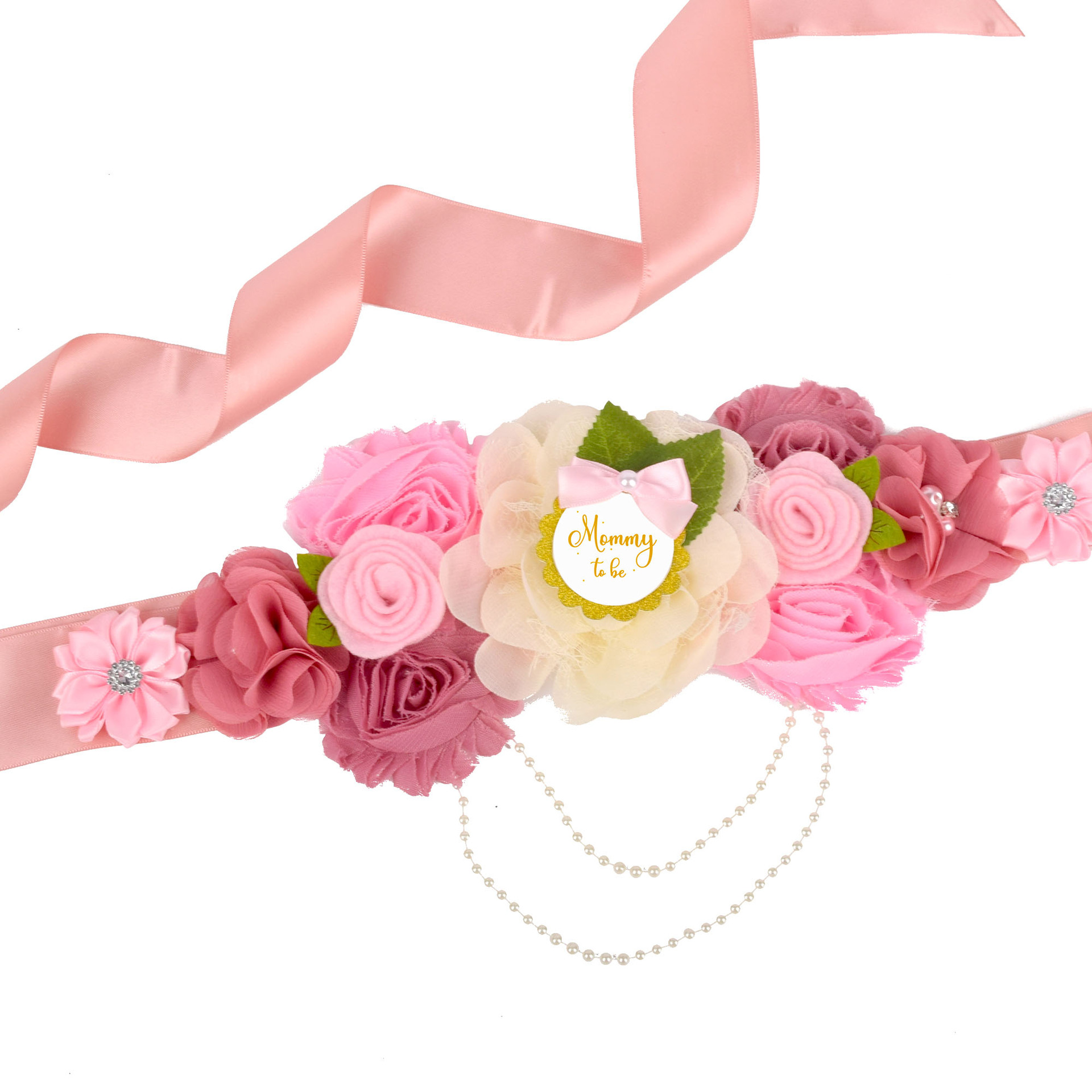 Cross-border Amazon Hot-selling Pregnant Women Flower Belt Baby-welcoming Pie to MOM TO BE Photo Waist Props sash