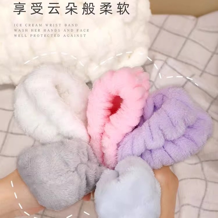 Face Wash Wristband Waterproof Absorbent Wash Cuff Hair Bundle Anti-Wet Bracelet