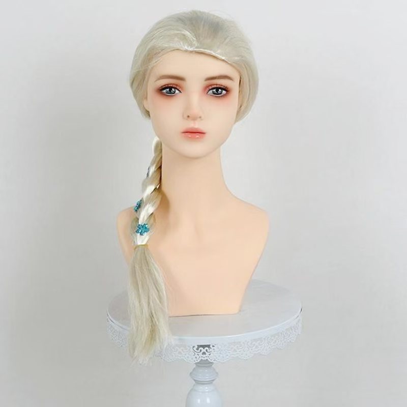 Halloween Cos Elsa Princess Wig Set Frozen Elsa Princess Dress up Wig Braid Set