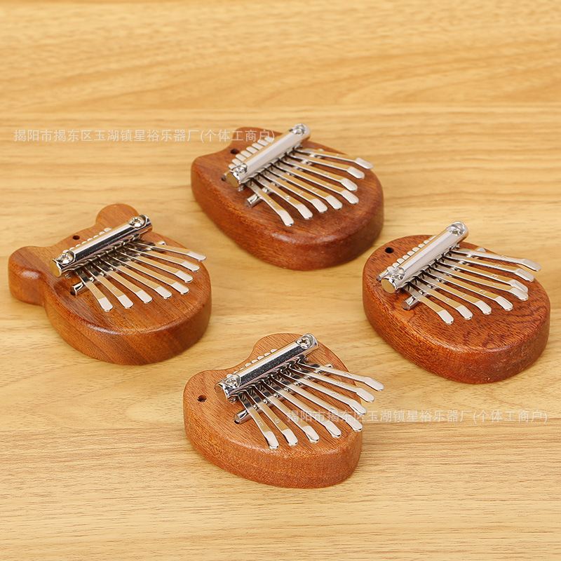 8-Tone Mini Kalimba Solid Wood Kalimba Thumb Piano Pendant Gift Portable Finger Piano