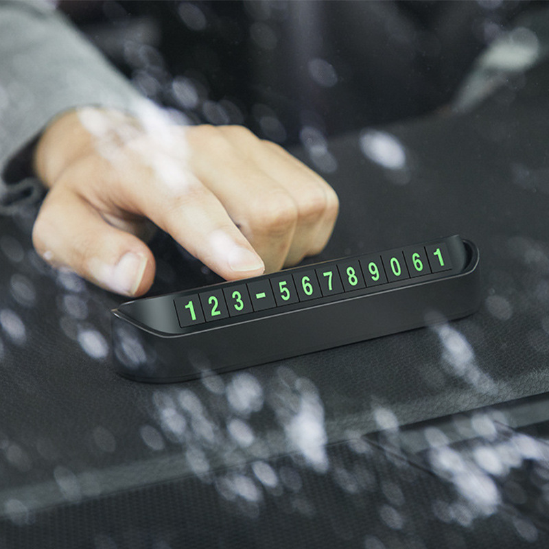 Car temporary parking sign printable LOGO car portable hidden phone number plate promotional gift parking sign