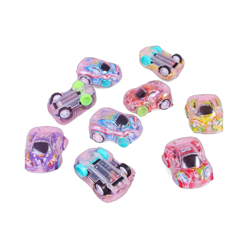 Double-layer transparent car inertia pull-back car children's toy car model Mini Racing wholesale small toys