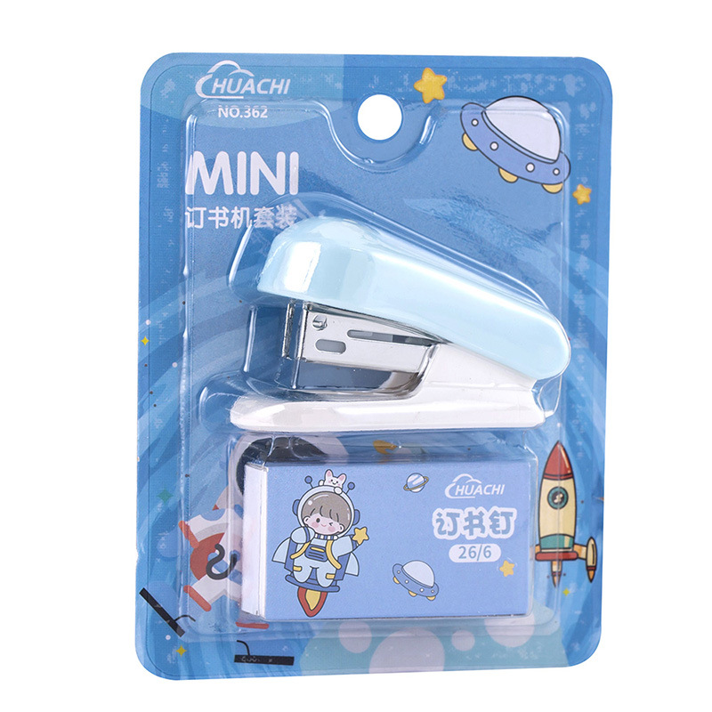 Mini small size Stapler Student Cartoon Portable Test Paper Binding Machine Multifunctional Small Stationery Stapler suit