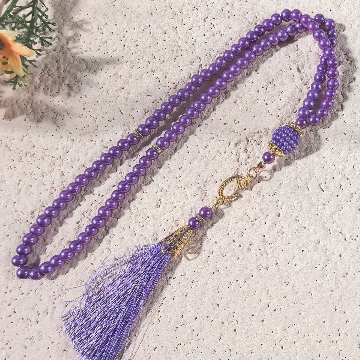 Muslim 99 6mm Imitation Pearl Cross-Border Islamic Rosary Bracelet Hand-Held Prayer Beads Factory Direct Sale