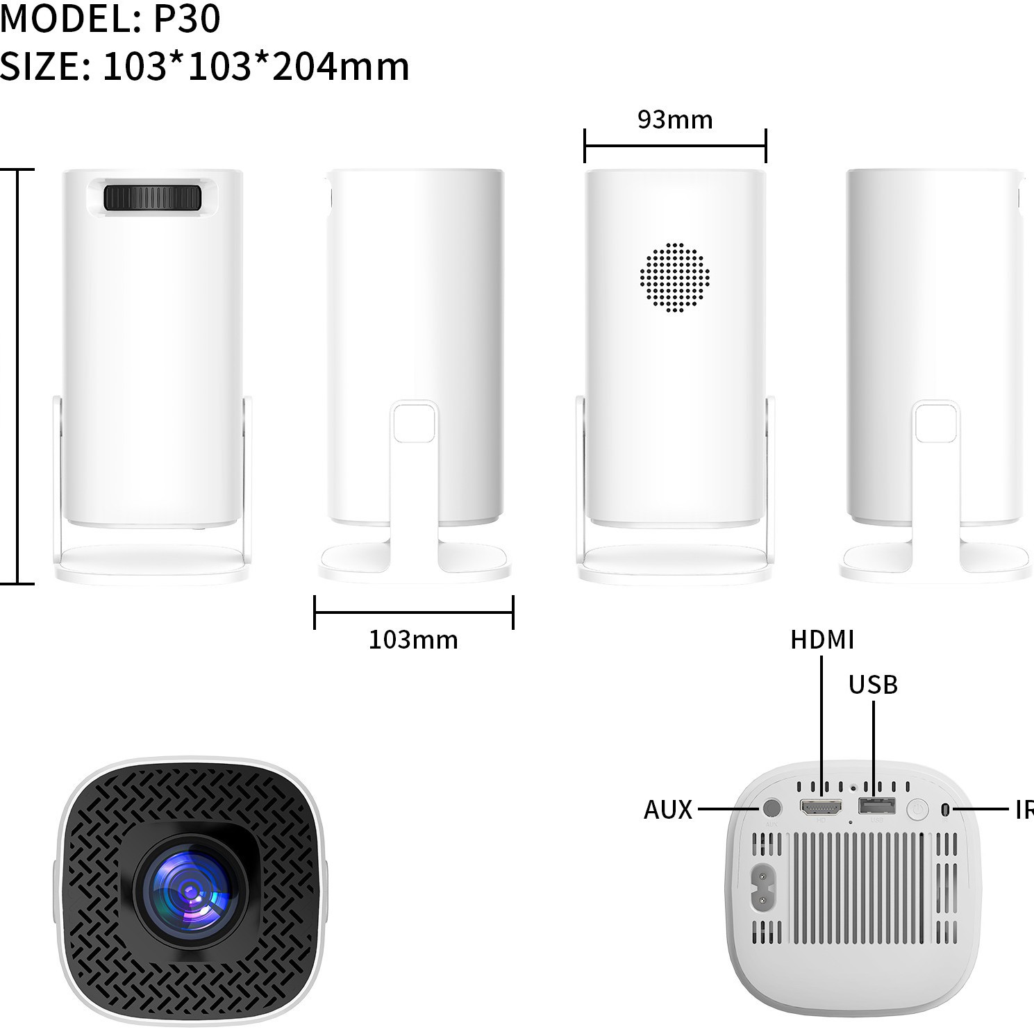 Cross-border foreign trade P30MAX game machine projector gun barrel square game handle HD 4K clear and smooth