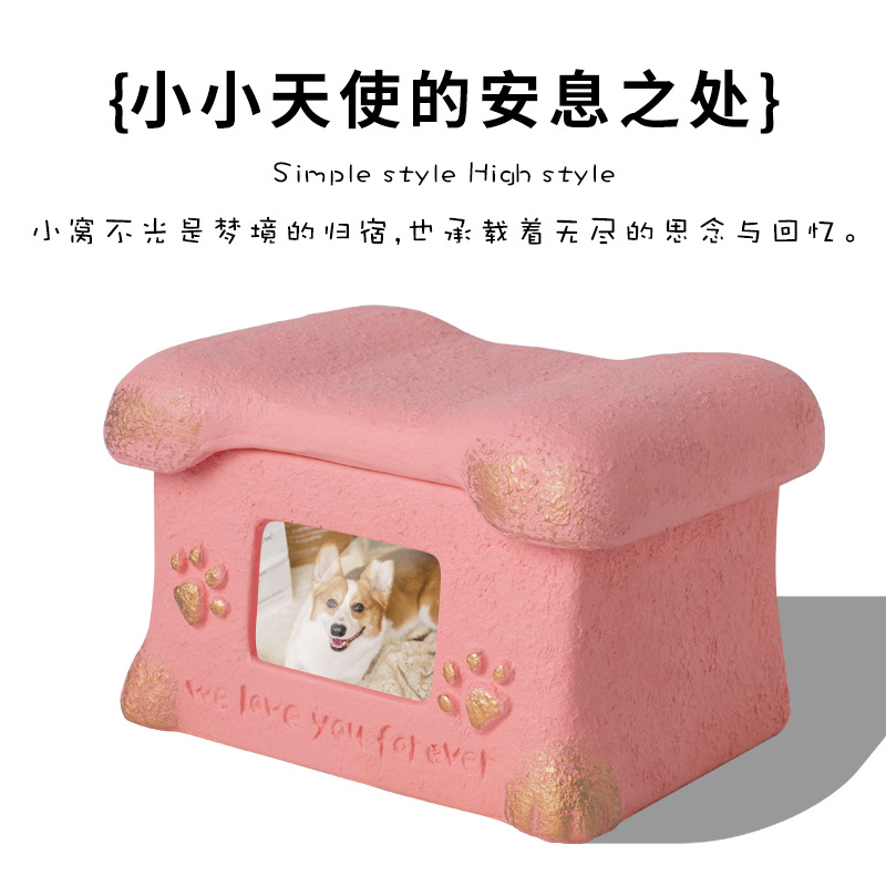 Ready-Made Pet Urn Puppy Cat Memorial Box Dog ​​Kitten Angel Cremation Coffin Box Funeral Urn