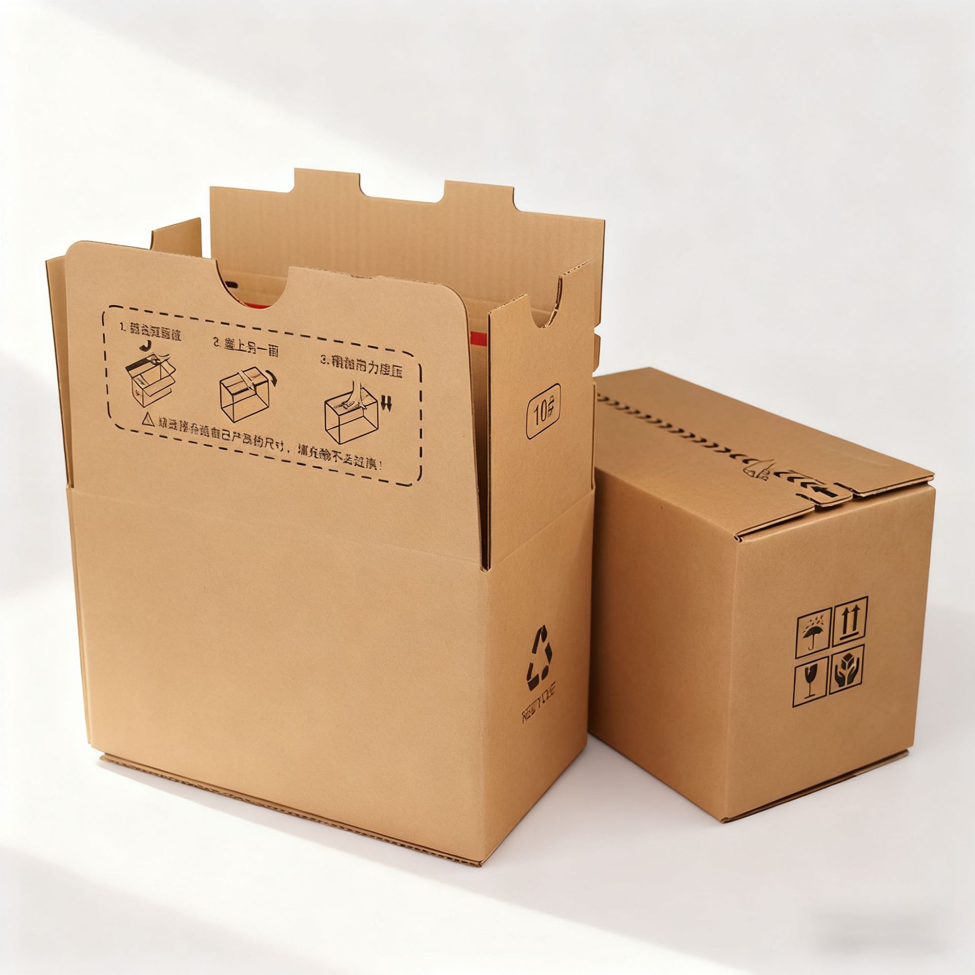 Three-Layer Zipper Carton Custom Corrugated Easy-Tear Tape-Free Tear-Off Strip Cosmetic Jewelry Express Delivery Carton
