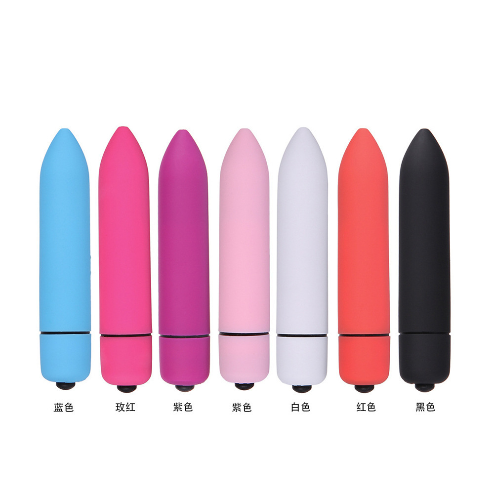 Manufacturer Wholesale Adult Fun 10-Frequency Pointed Long Bullet Dual Motor Powerful Vibrating Massage Stick Single Frequency Vibrating Egg