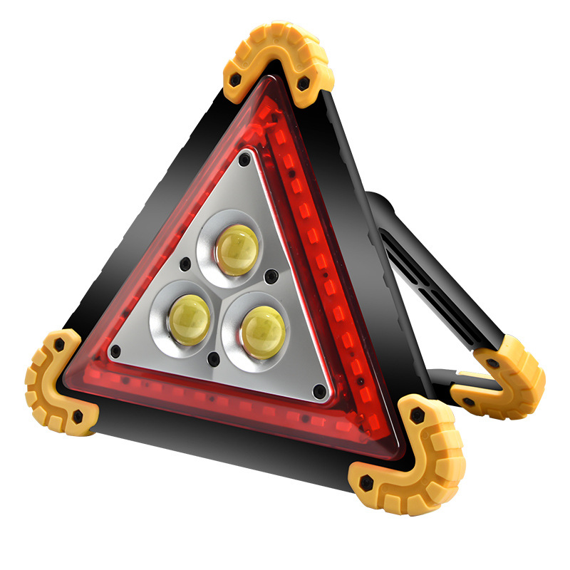 Triangle floodlight car red light warning floodlight COB LED USB rechargeable portable light Wholesale