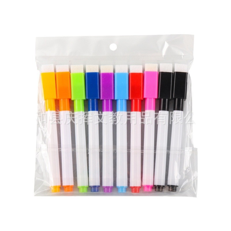 Factory wholesale whiteboard pen with magnetic band brush color erasable water-based painting marker pen children's drawing board whiteboard pen