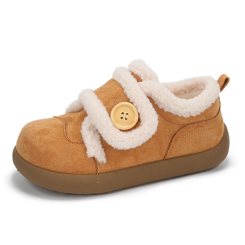 Bell Plus Velvet Flats-Soled Beanie Shoes for Women's Winter Outer Wear 2025 New Velvet Versatile Furry Shoes B3002