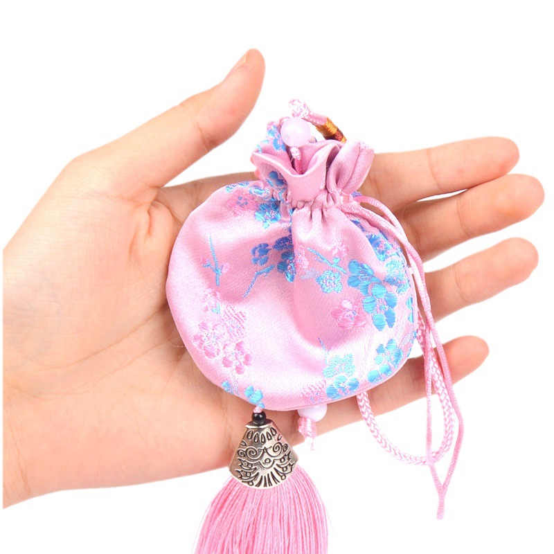 Herbal Sachet Mugwort Mid-Autumn Festival Sachet Chinese Style Temple Hanfu Plum Blossom Sachet Car Hanging Tassel Sachet Empty Bag