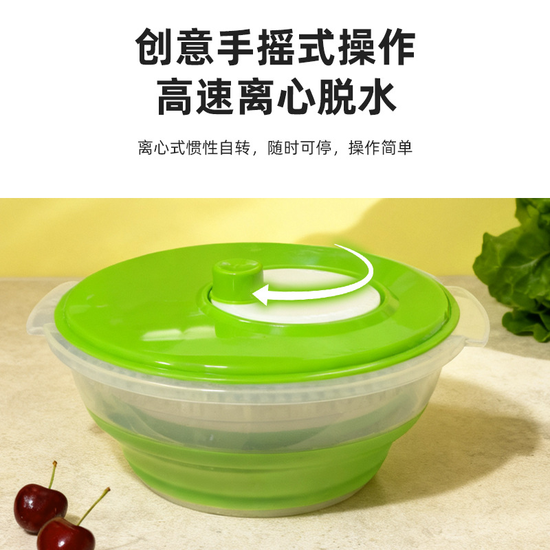 Multifunctional Salad Drain Basin Home Kitchen Modern Simple Plastic Manual Vegetable and Fruit Salad Dehydrator Sink