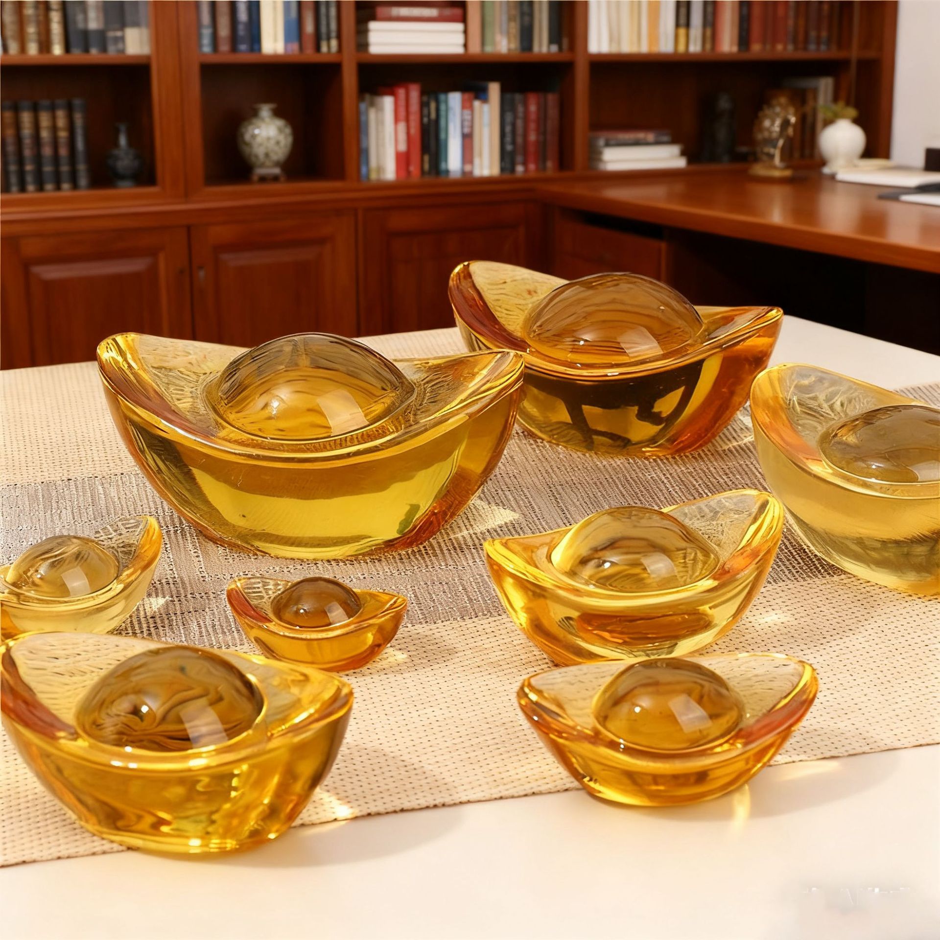 Source Factory Crystal Small Ingot Glass Ornaments Housewarming Office Front Desk Buddha Gifts Citrine Ornaments