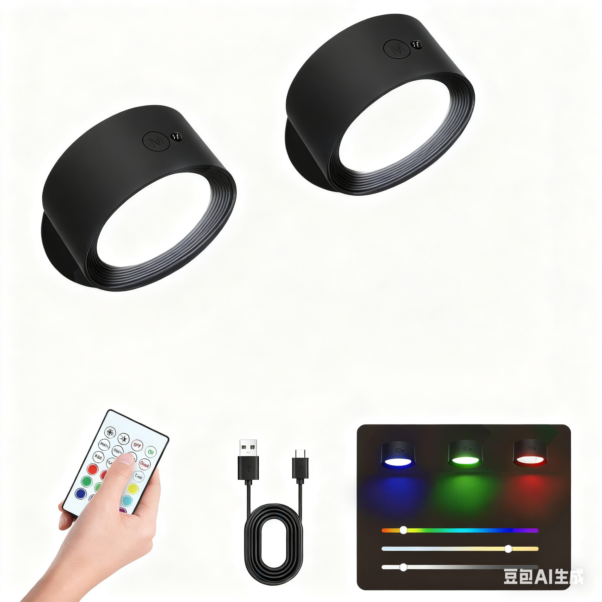 Small Round Lamp K37 Wall Lamp Rgb Warm White Ambient Light Garden Lamp Magnetic Amazon Hot Seller