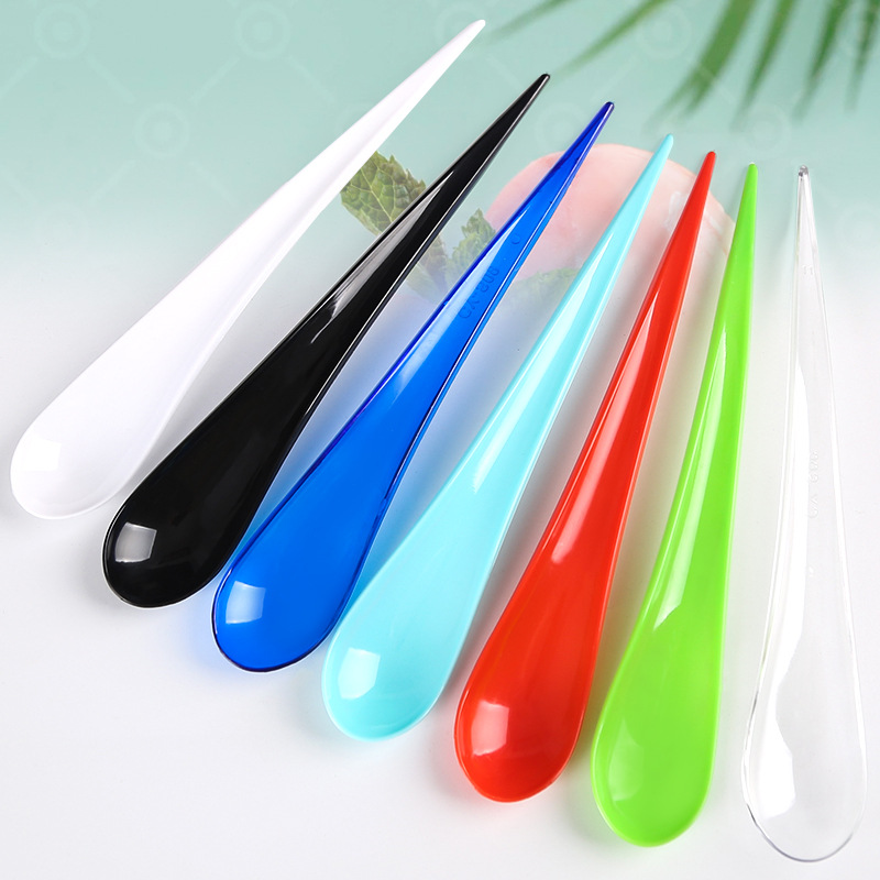 Disposable Ice Cream Spoon Water Drop Spoon Thickened Arc Fried Yogurt Spoon light green CY-S09 Independent Shaped Spoon