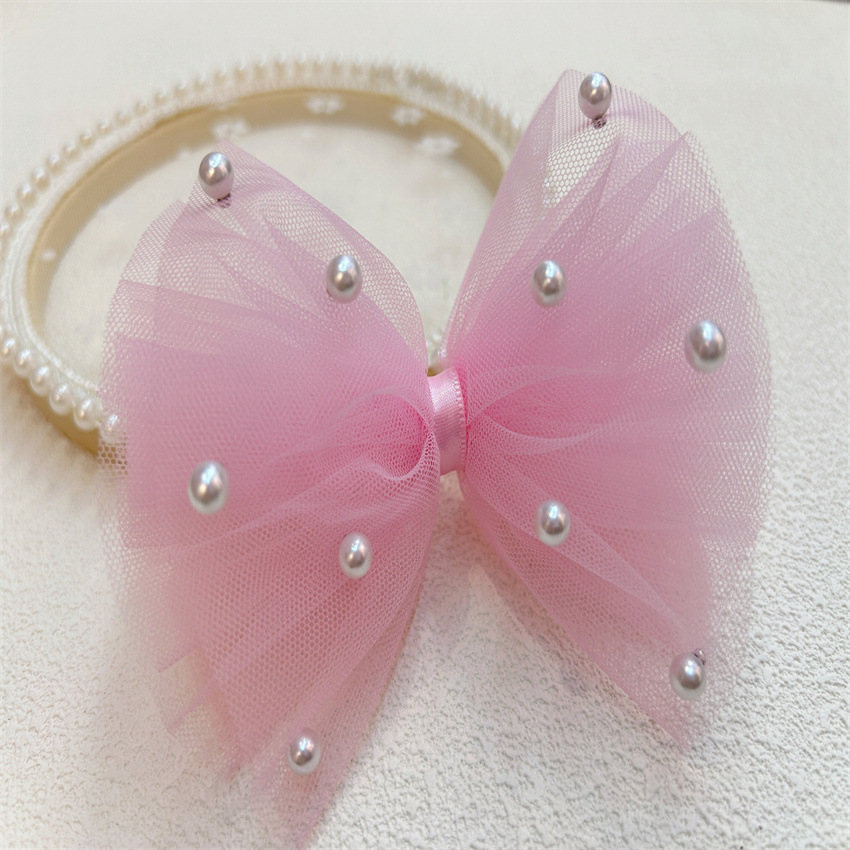 Mesh lace bow headdress semi-finished Children's DIY jewelry sequins hair accessories accessories spot wholesale