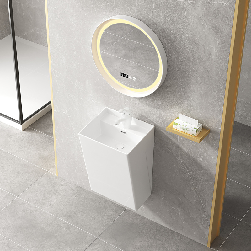 Engineering Outdoor Wall-Mounted One-Piece Column Basin Apartment Balcony Courtyard Engineering Basin Wash Basin Integrated Wash Basin