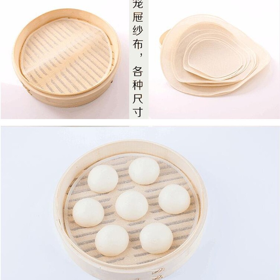 Silicone Steamer Mat Non-Stick Steaming Cloth Food-Grade Household Round Bun Steamer Cloth Mat High Temperature Resistant