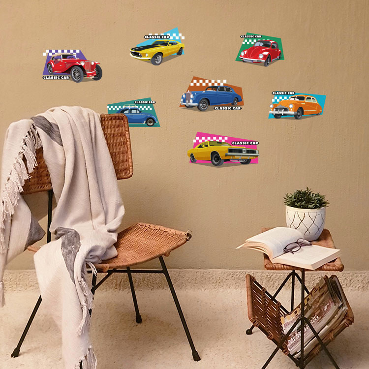 Наклейки для стен автомобиля, декор для детской комнаты, отрывные наклейки, наклейки для стен, для мальчиков, детская комната, наклейки для спальни
