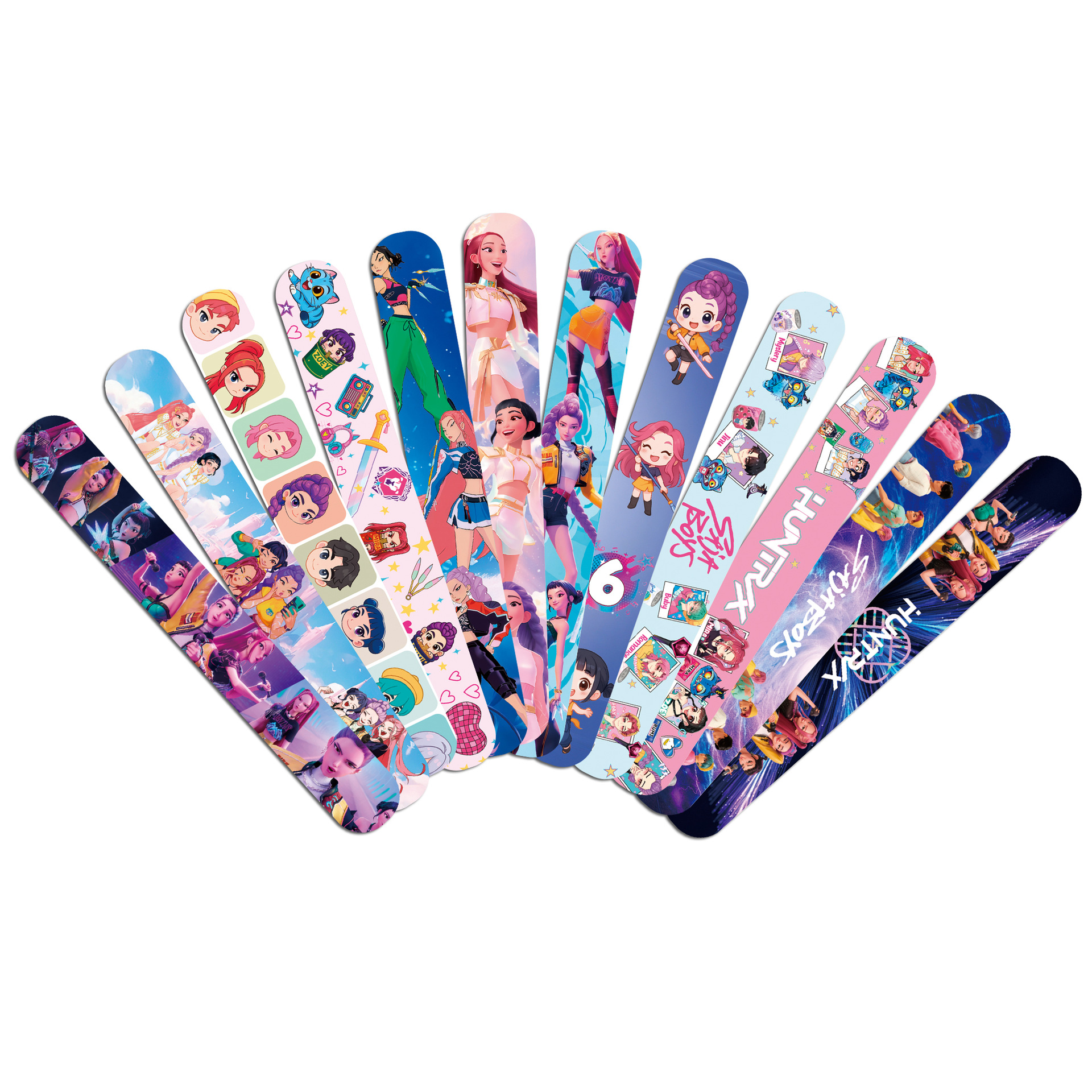 Kpop Hunter Girl Group Snap Ring Neon Children's Environmentally Friendly Bracelet Wristband Kda Party Gift Snap Ring