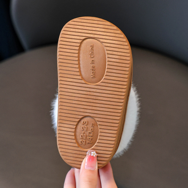 Children's Cotton Slippers for Boys Winter Baby Bag Heel Cartoon Cute Non-Slip Indoor Home Warm Girls Cotton Slippers
