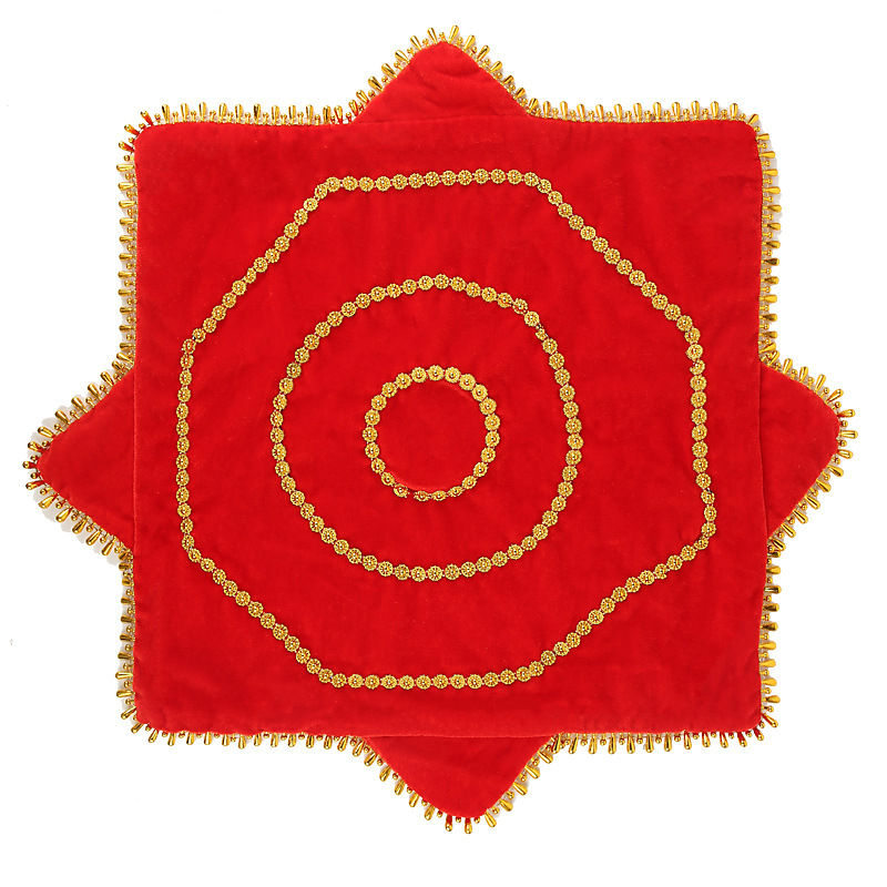 Dance Hand Silk Flower for Dancing Grades Square Dance Children's Red Handkerchief Northeast Yangko Errenzhuan Octagonal Towel Pair
