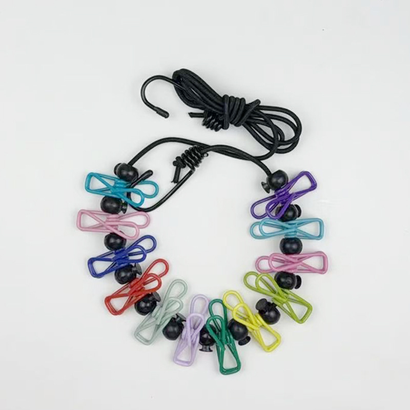 Dormitory Clothesline Household Clip Anti-Slip Buckle Clothesline Outdoor Telescopic Punch-Free Clothesline Travel Portable Rope