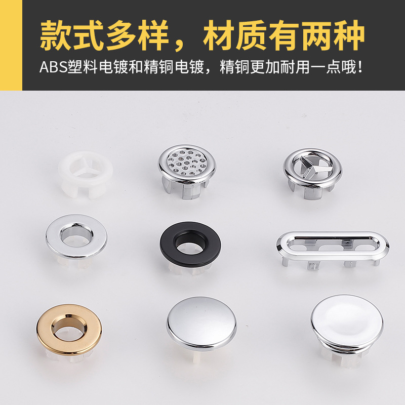 Washbasin Overflow Port Decorative Cover Basin Wash Basin Overflow Hole Plug Subtable Basin Basin Basin Plug Cover Ceramic Accessories
