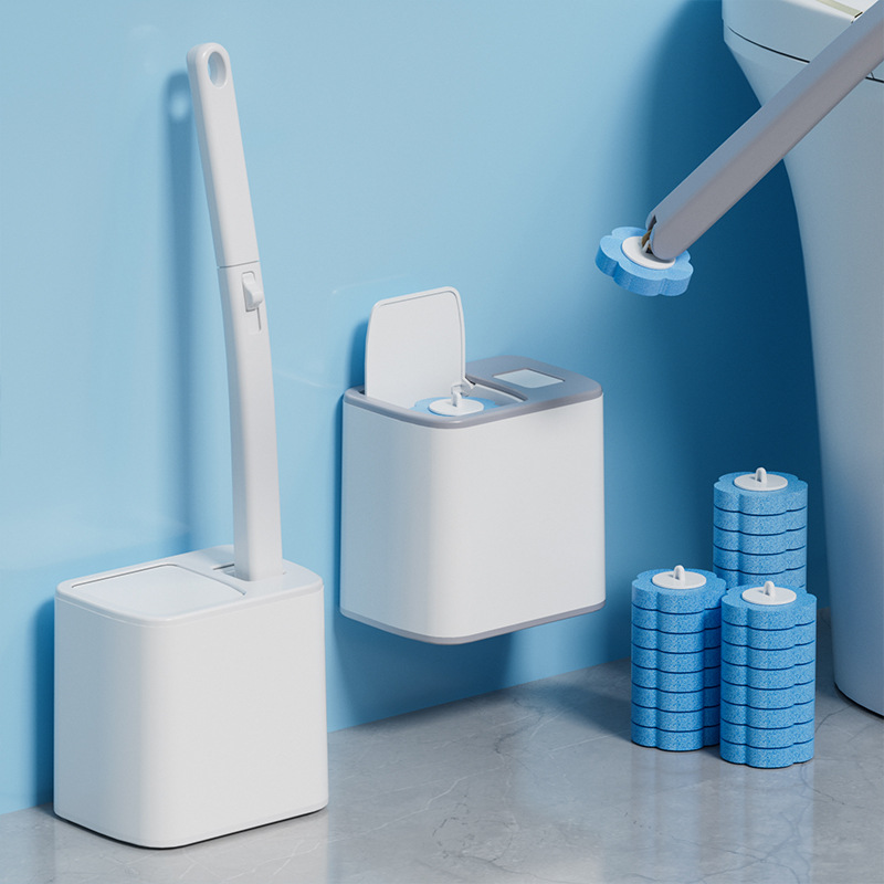 Automatic Flip-Top Disposable Toilet Brush Household Disposable Toilet Brush Bathroom Cleaning Toilet Brush Set