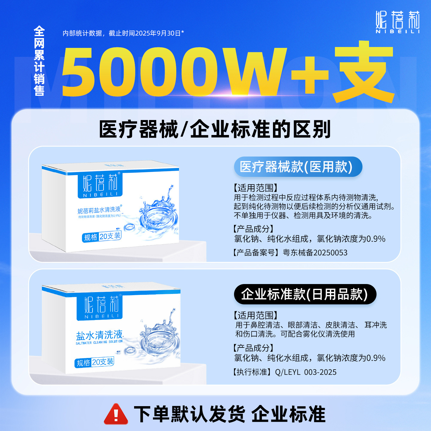 0.9% Nibeili Saline Solution Small Bottle Physiological Saline Small Tube Saline Cleaning Solution Sodium Chloride Beauty Salon