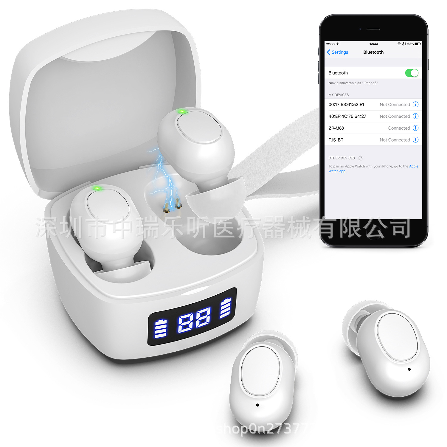 Слуховой аппарат TWS модель ZR-M88BT, версия Bluetooth с цифровым динамическим железным динамиком, без искажений, низкий фоновый шум, версия Bluetooth