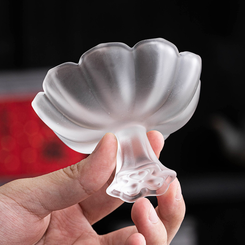 Glazed Lotus Tea Cup High Foot Cup High Foot Tasting Cup Fragrance Cup Rice Wine Shochu Cup Light Luxury High Beauty Value Master Cup