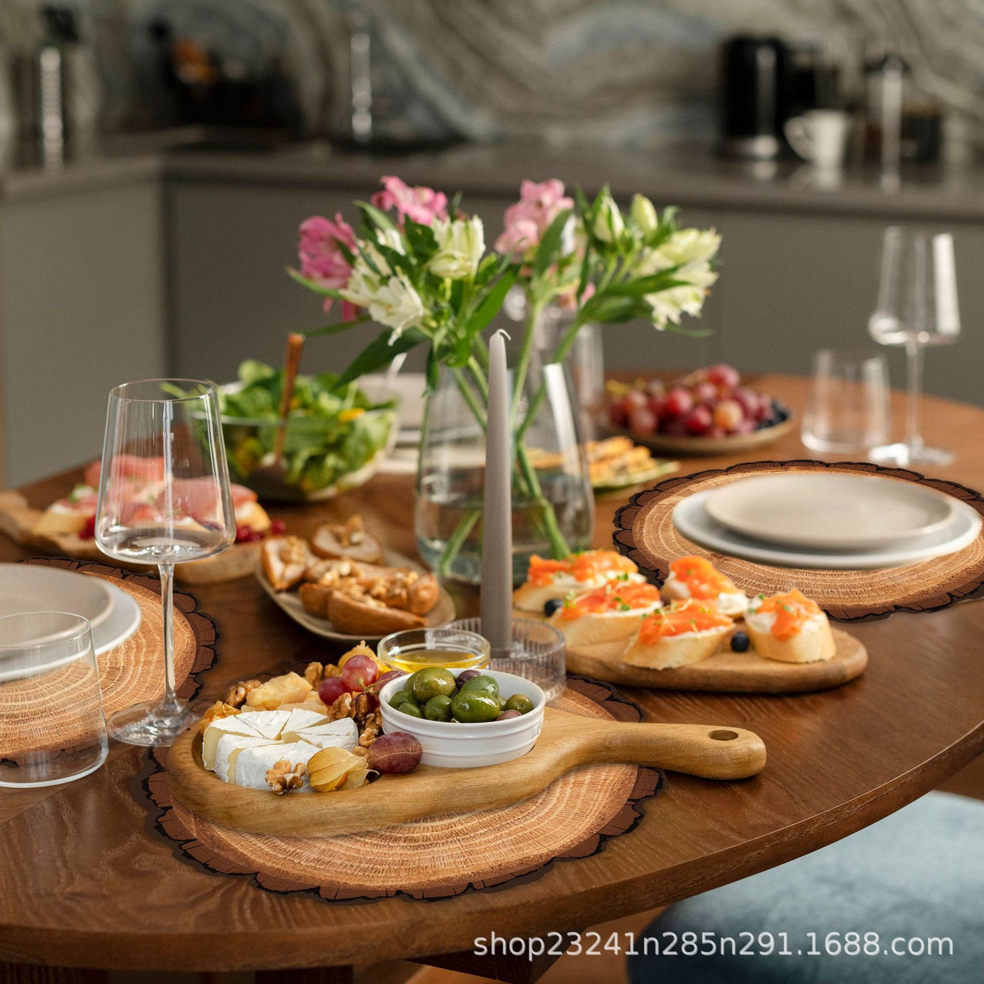 CA003 Special-shaped Wood Grain Tree Grain Party Baby's Birthday Atmosphere Layout Disposable Placemat Paper Placemat