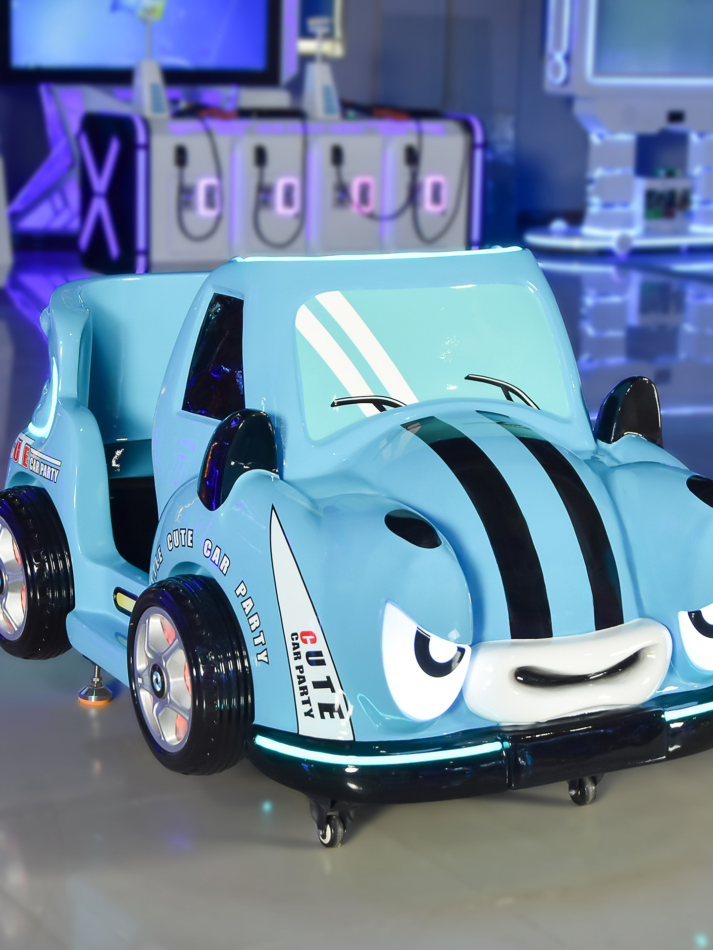 Beauty Star Fiberglass Rocking Car Kidsren's Coin-Operated Game Machine Commercial Indoor Single Car Racing Swing Machine