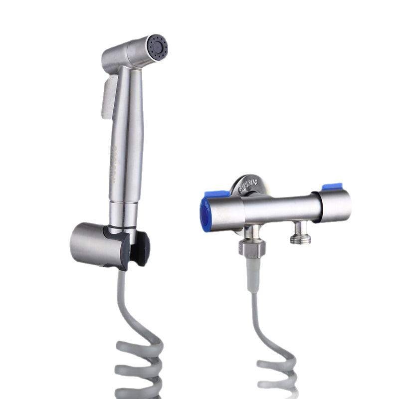 ✅Foreign trade cross-border 304 stainless steel toilet spray gun suit toilet toilet toilet partner pressurized women's washer nozzle