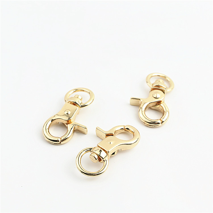 Luggage hardware accessories 3 points small pliers buckle hook buckle light gold keychain Big Lobster buckle dog buckle connection