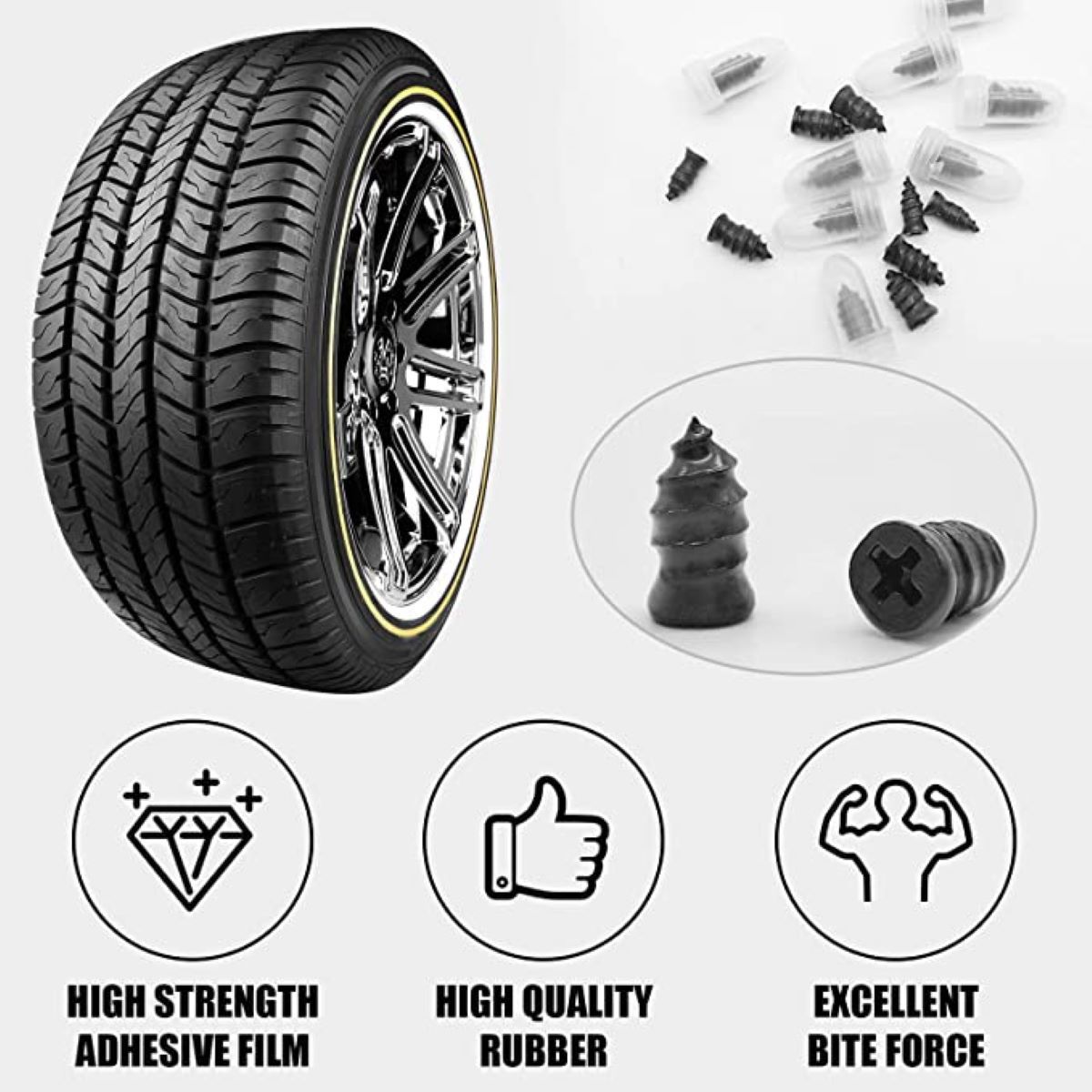 Quick vacuum tire repair rubber nail self-service tire repair nail motor car repair screw tire repair artifact
