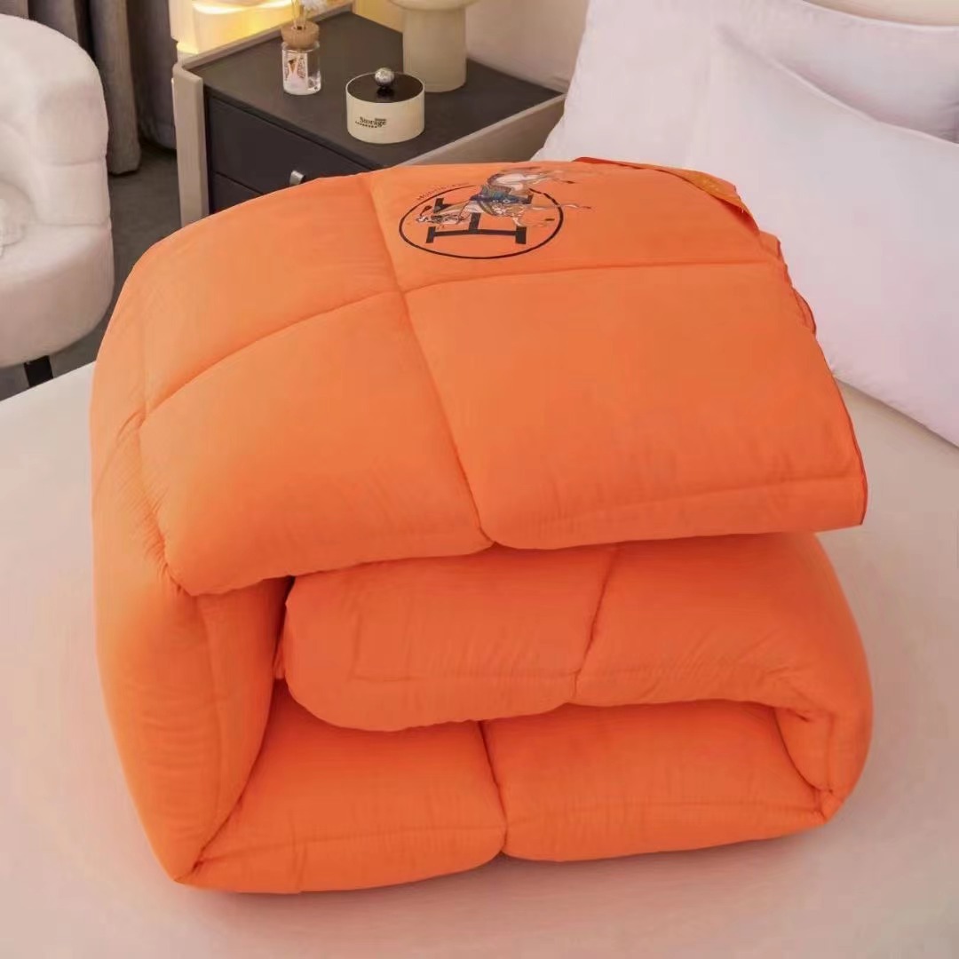 Get Rich Immediately Velvet Quilt Thickened Orange Winter Quilt for Guesthouses and Hotels, down Velvet Quilt Core, Wholesale for Supermarkets, Group Purchase Gifts