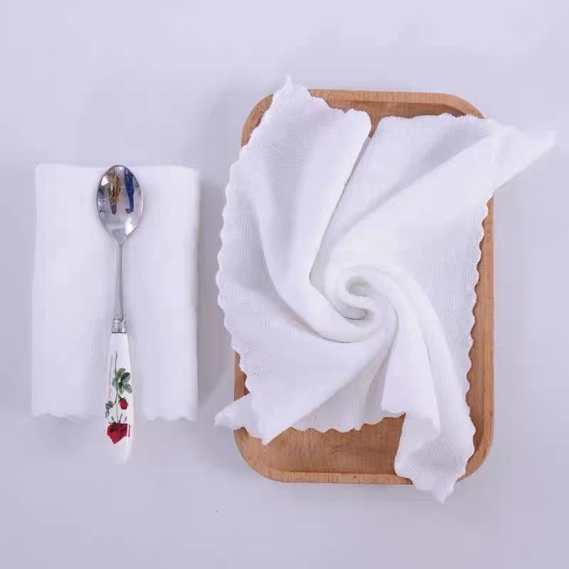 Wholesale Microfiber White Square Towels, Embossed Small Square Towels, Disposable Napkins for Wet Wipes, Hotel Small White Towels