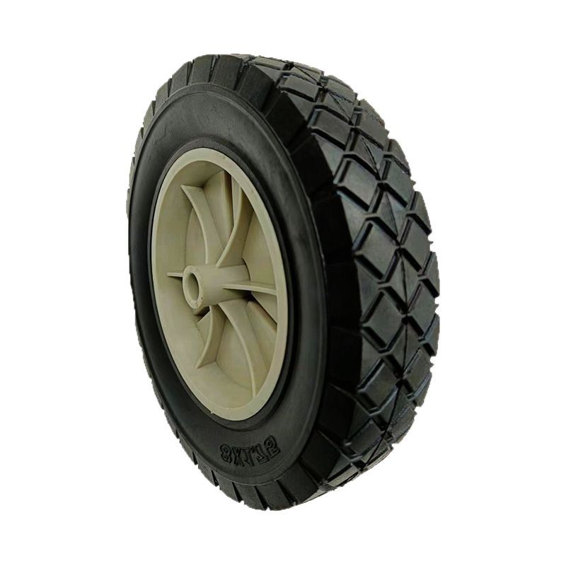 Factory in stock wholesale 8x 1.75 rubber wheels semi-hollow wheels snack cart plastic wheels tool cart wheels