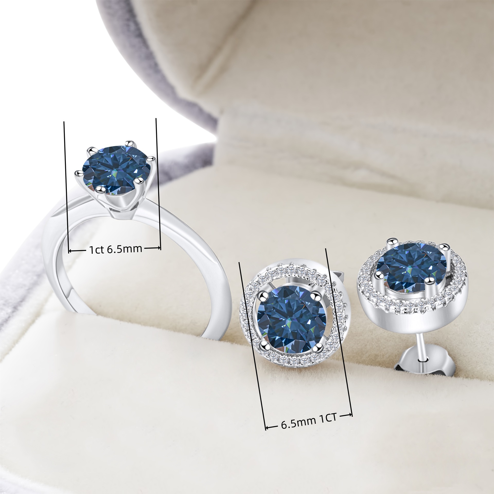 Комплект из серег и кольца из моиссанита S925 с сертификатом, тестовый алмазный карандаш, ювелирный комплект из стерлингового серебра