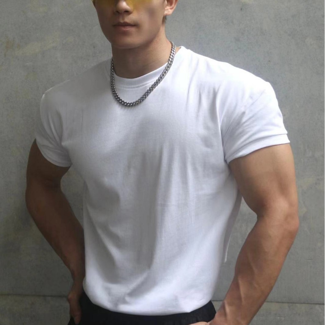 новая 2025 230г тяжелая футболка с коротким рукавом Solona для мужчин с круглым вырезом для тренировок на улице, облегающая