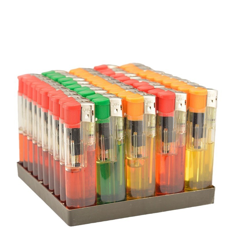 Disposable Ordinary Plastic Open Flame Lighter Wholesale Personalized 909 Supermarket Convenience Store Lighter Household 50 Pieces
