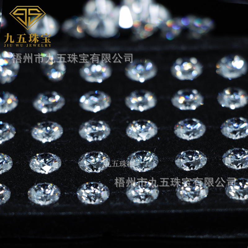 Wuzhou Manufacturer 5A White Round Zircon 0.7Mm~15Mm Artificial Cubic Zirconia Cz Bare Wax Inlaying Process